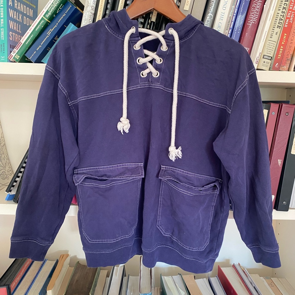 J. Crew navy nautical sweatshirt with pockets